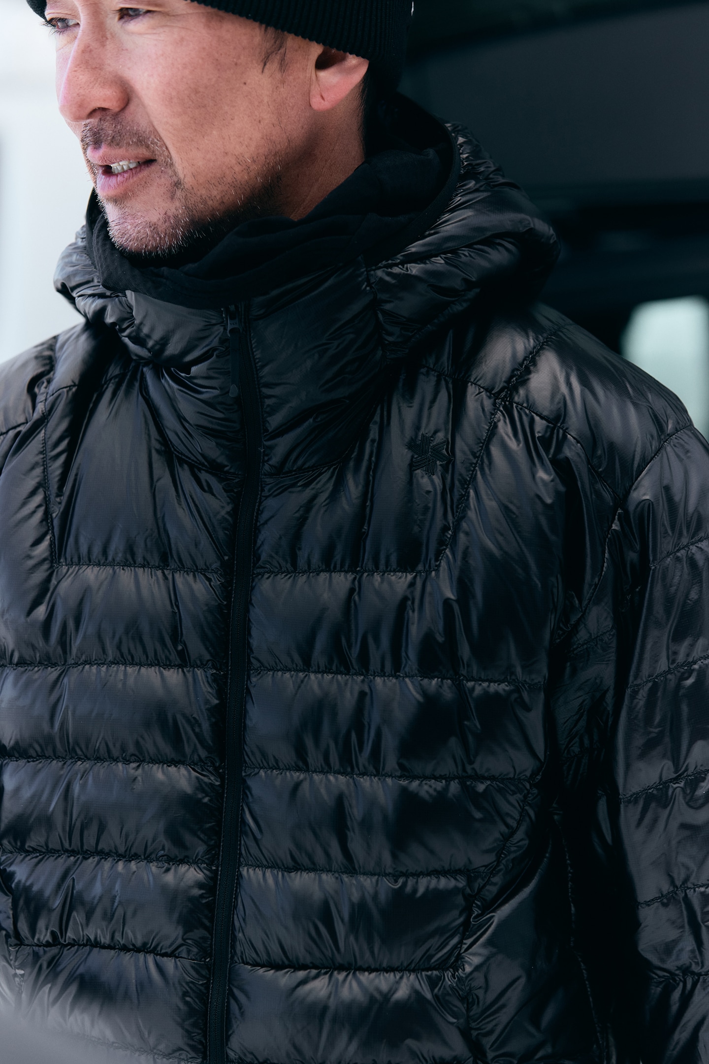 GM25303 1000FP Sputtering Down Jacketの着用イメージ